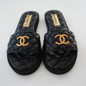 Chanel Quilted Slides